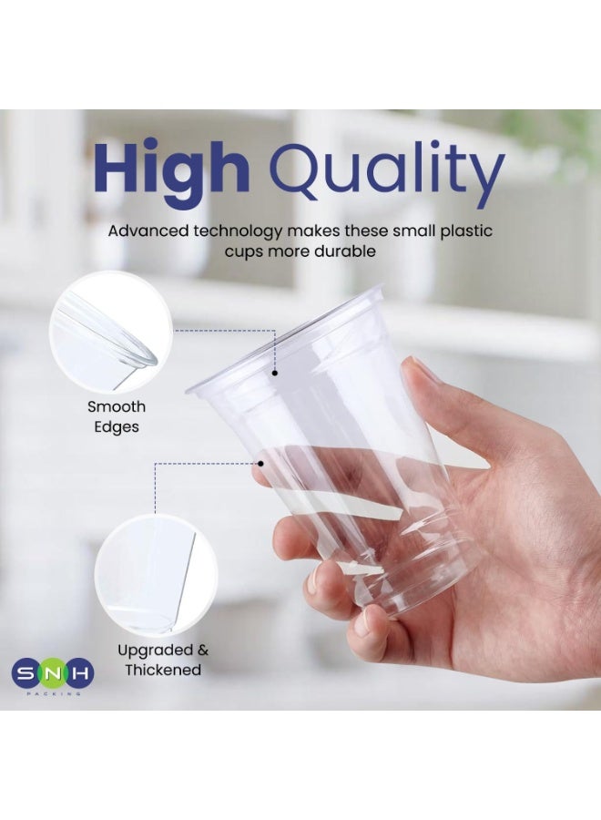 SNH Packing أكواب عصير شفافة قوية قابلة للتخلص سعة 12 أونصة للقهوة المثلجة، السموذي، شاي البوبا، الميلك شيك، الكوكتيلات المجمدة، المياه، الصودا، العصائر، الوجبات الخفيفة، والحلويات - عبوة من 25 قطعة - Image 4